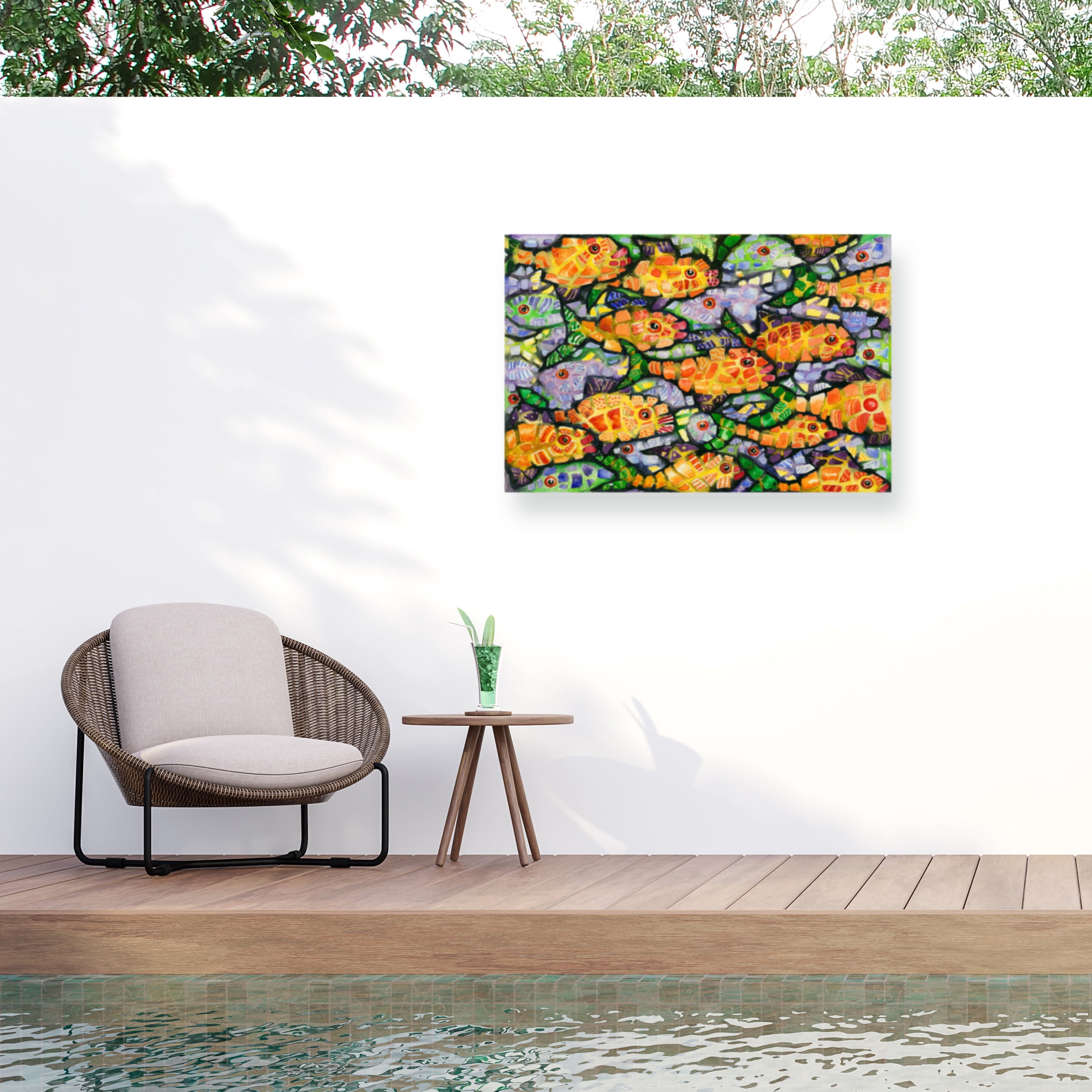 Charlsie Kelly 'School Yard' Outdoor Canvas 30x47