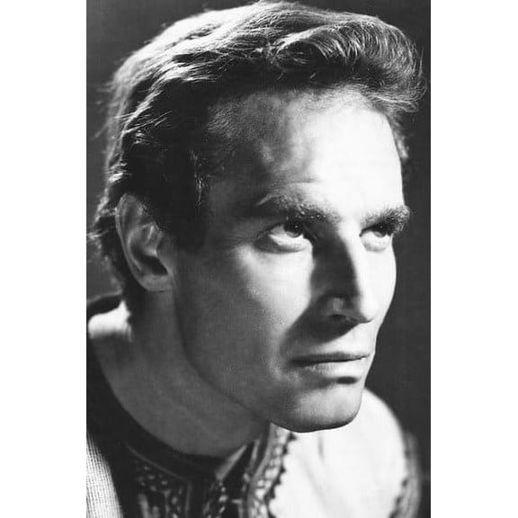 Charlton Heston Ben-Hur Portrait B&w 24x36 Poster