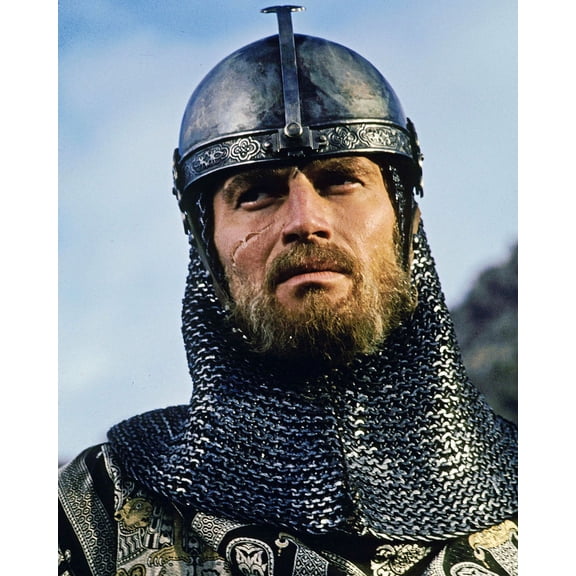 Charlton Heston El Cid Stunning Portrait Helmet Armour Iconic 24X36 Classic Hollywood Poster