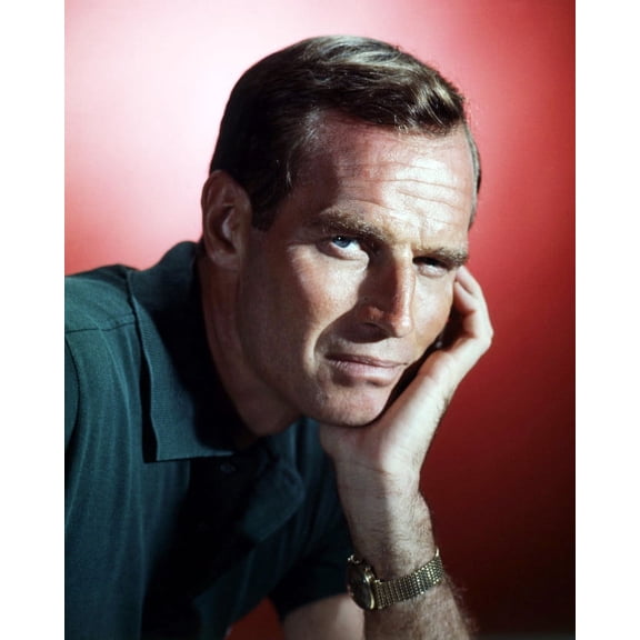 Charlton Heston Handsome Rugged Rare Studio Portrait 24X36 Classic Hollywood Poster