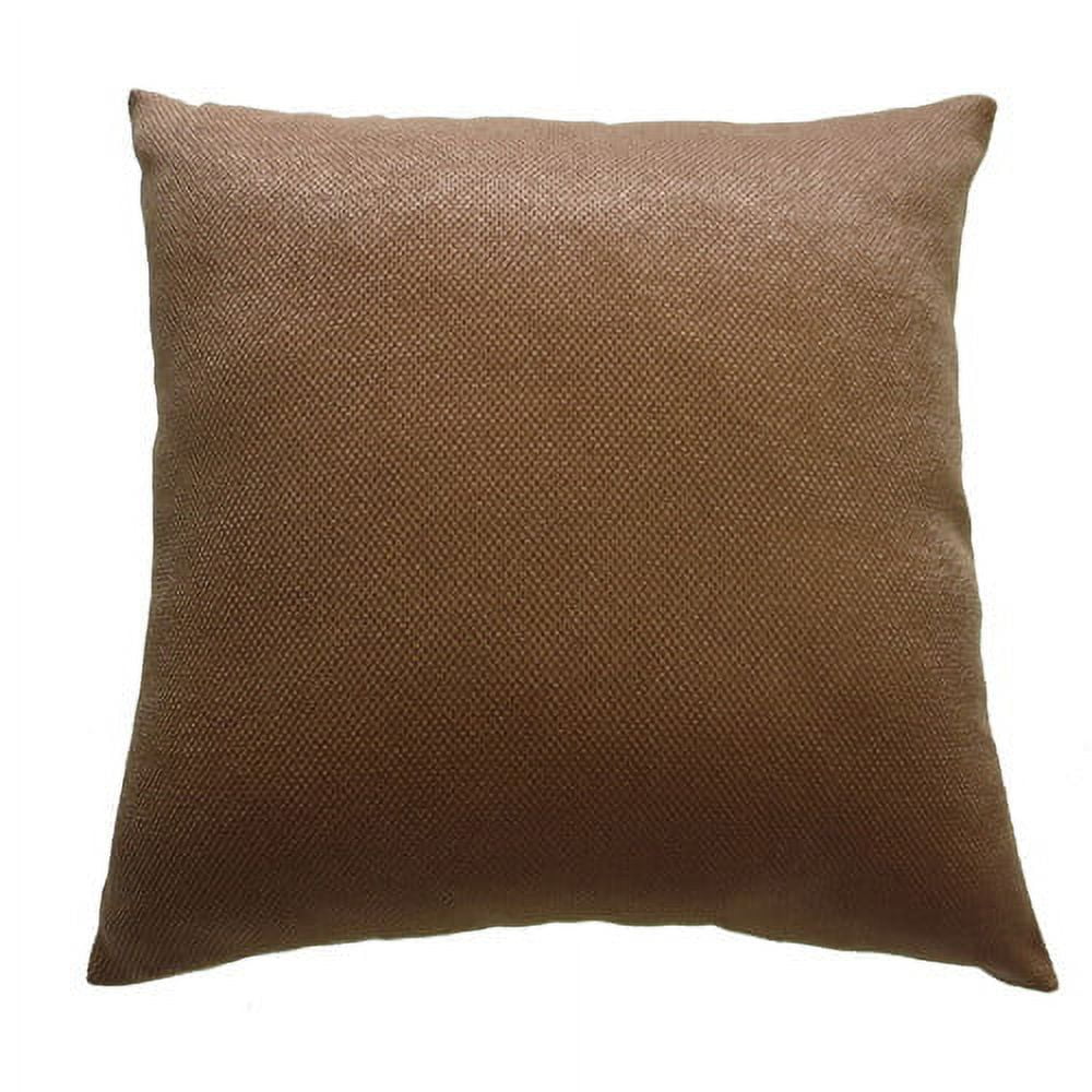 Brown Square Embroidered Polyester Throw Pillow Set