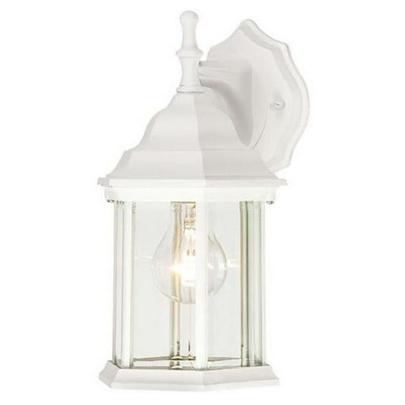 Westinghouse 6783400 One Light Outdoor Wall Lantern, Textured White with Clear Beveled Glass Panels