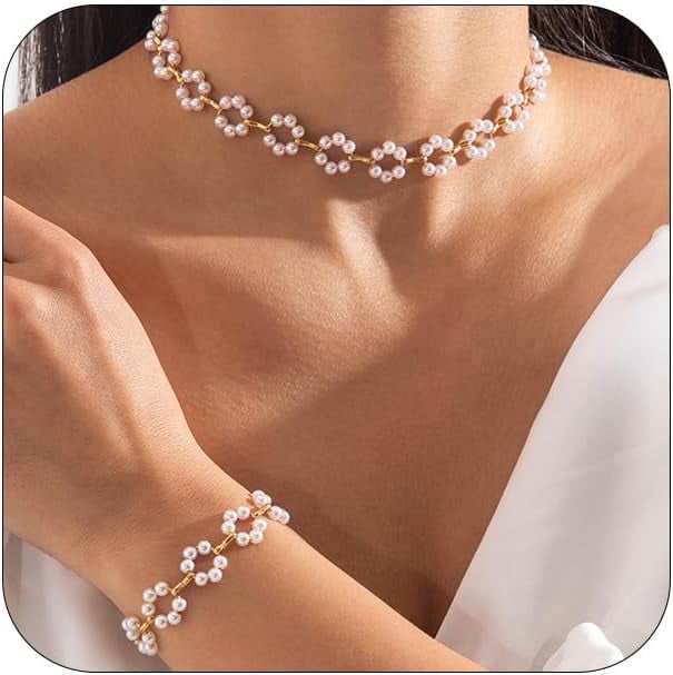 Pearl Necklaces For Women Trendy, Dainty 16k Gold Layered Necklaces For