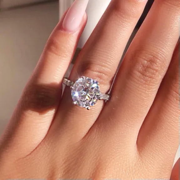 Charm 925 Silver Ring Cubic Zircon Wedding Anniversary Women Party Gifts Sz 6-10