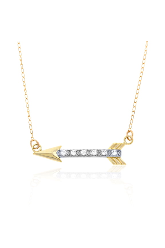 - Gold Arrow Pendant - 10 Karat Solid Gold - Chain Included