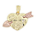 thumbnail image 1 of Charm America - Gold Arrow through Heart Charm - 14 Karat Solid Yellow and Rose Gold, 1 of 4