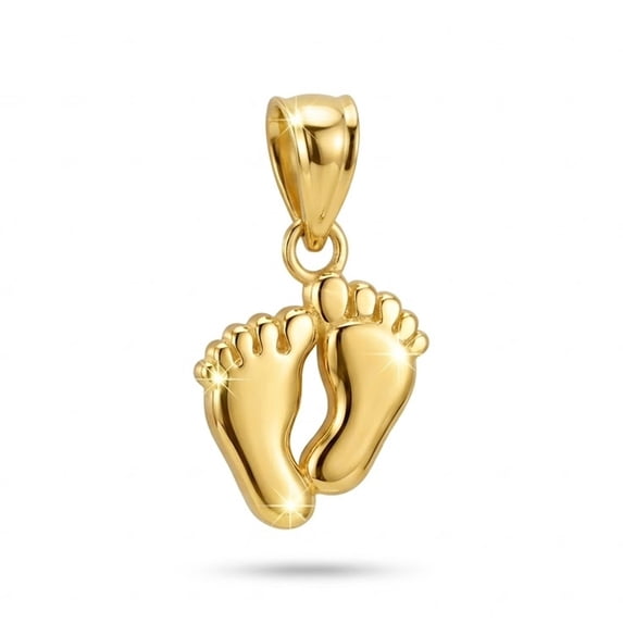 Charm America - Gold Baby Feet Charm - 10 Karat Solid Gold