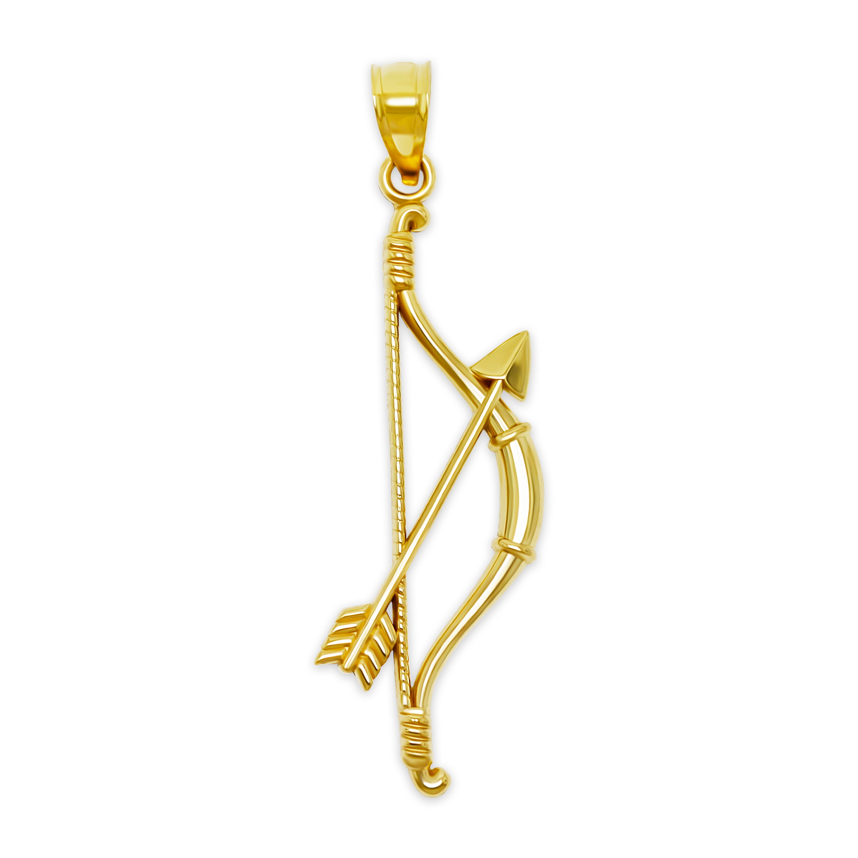 Charm America - Gold Bow and Arrow Charm - 10 Karat Solid Gold