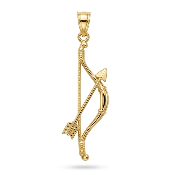 Charm America - Gold Bow and Arrow Charm - 10 Karat Solid Gold