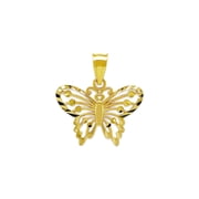 Charm America - Gold Butterfly Charm - Butterfly Pendant Jewelry -10 Karat Solid Gold - Dainty Butterfly Pendant