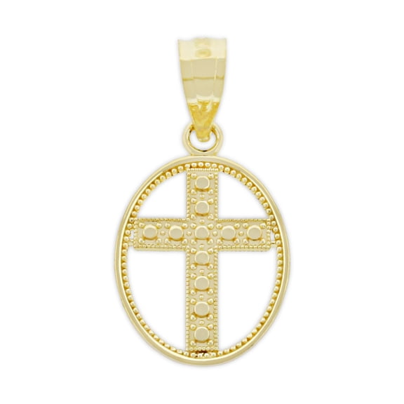 Charm America - Gold Children's Cross Charm - 10 Karat Solid Gold