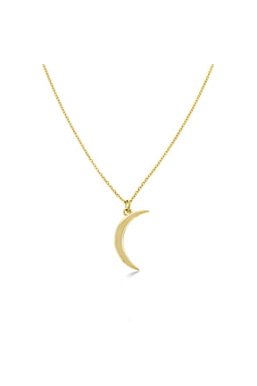 - Gold Crescent Moon Necklace - 14 Karat Solid Gold
