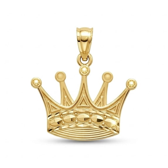 Charm America - Gold Crown Charm - 10 Karat Solid Yellow Gold