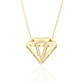 thumbnail image 1 of Charm America - Gold Diamond Inspired Pendant - 10 Karat Solid Gold - Chain Included, 1 of 4