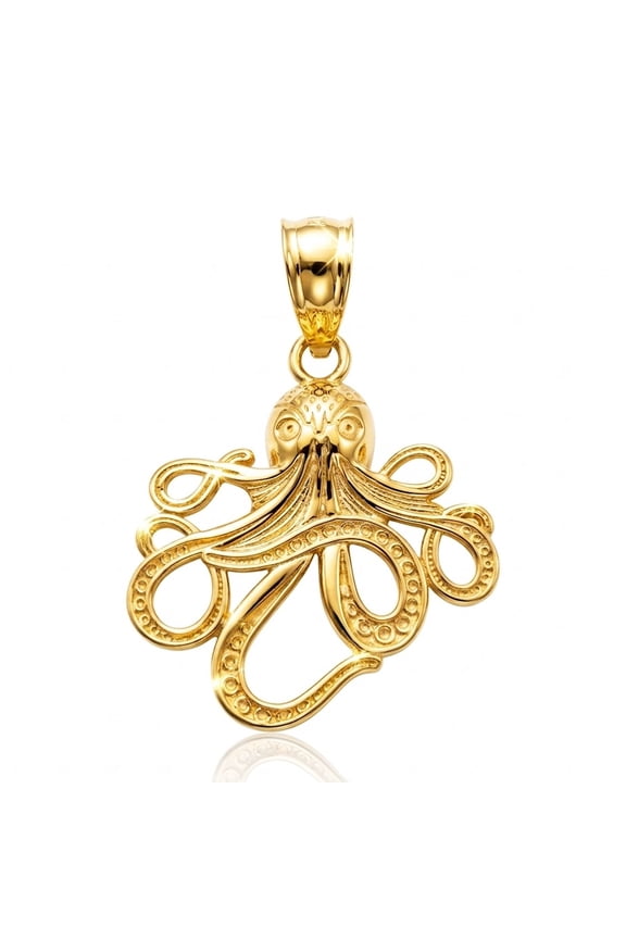 - Gold Enchanting Octopus - 10 Karat Solid Gold