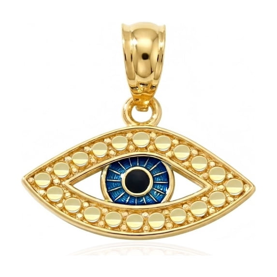 Charm America - Gold Evil Eye Charm Enamel - 10 Karat Solid Gold