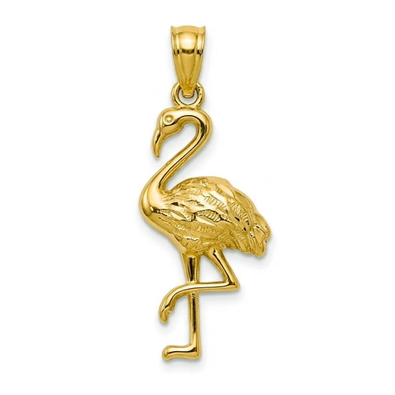 Charm America - Gold Flamingo Charm - 10 Karat Solid Gold