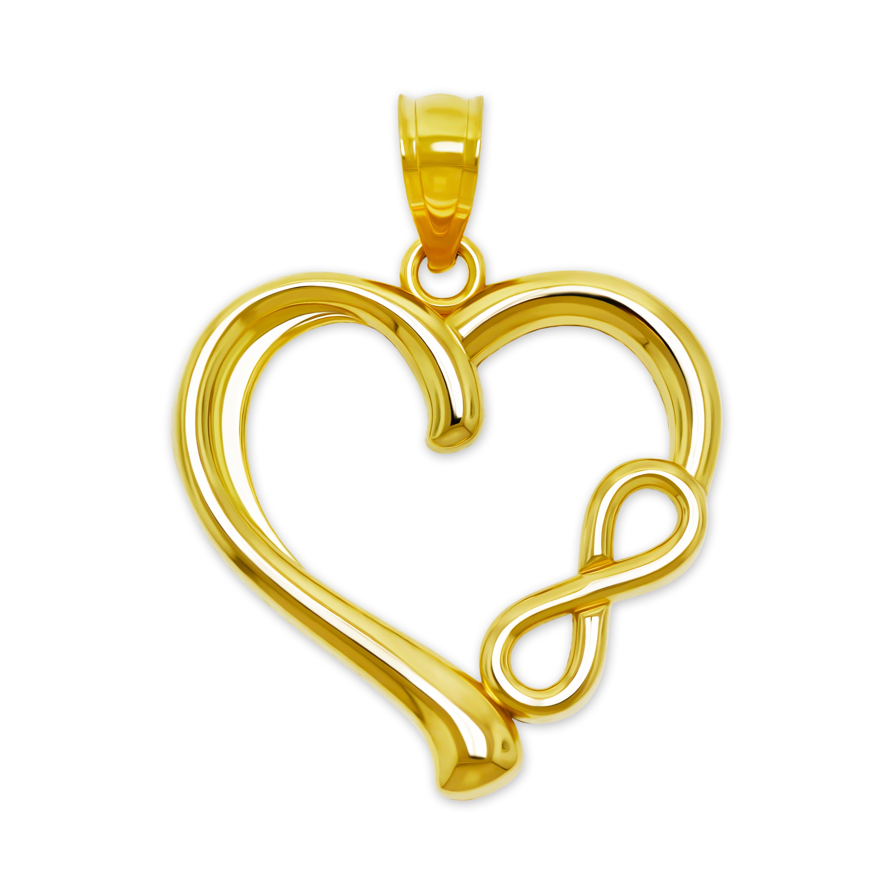 CHARM AMERICA - Gold Infinity Heart Charm - 10 Karat Solid Gold