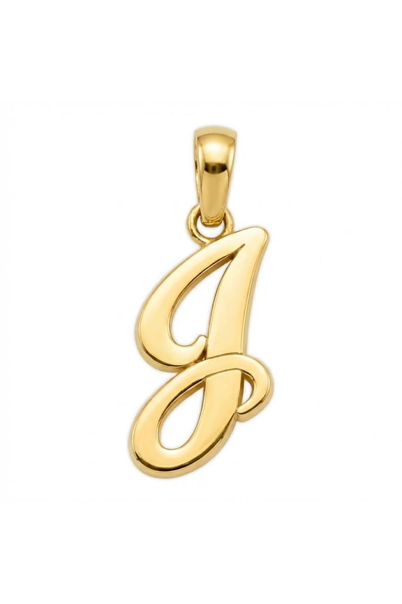 - Gold Initial Letter "J" Charm - 14 Karat Solid Gold
