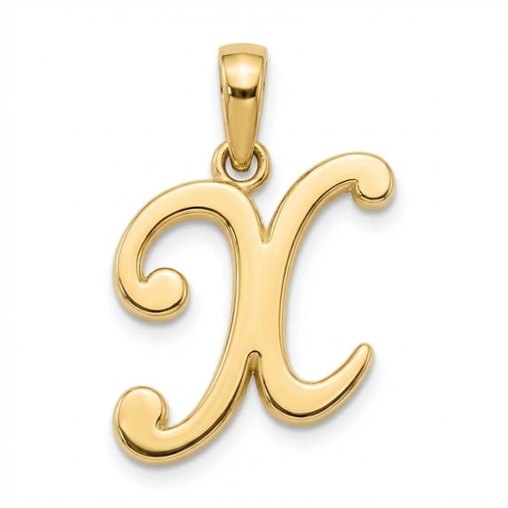 Charm America - Gold Initial Letter "X" Charm - 14 Karat Solid Gold