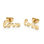 Charm America - Gold "Love" Earrings - 14 Karat Solid Gold