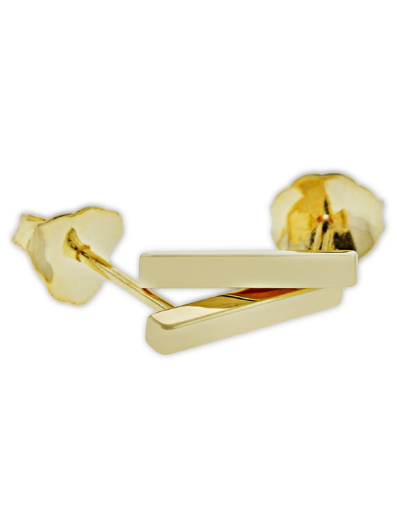 - Gold Mini Bar Stud Earrings - 14 Karat Solid Gold