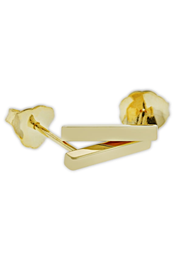- Gold Mini Bar Stud Earrings - 14 Karat Solid Gold
