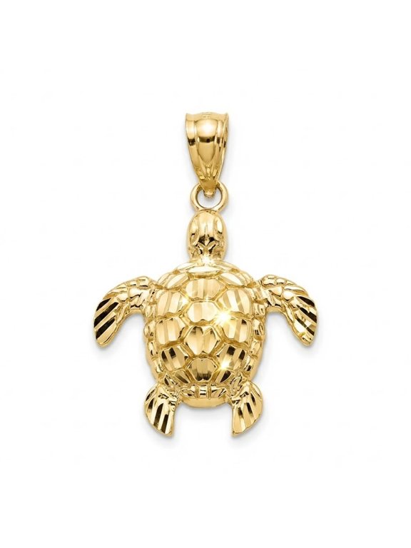 - Gold Mini Turtle Charm - 10 Karat Solid Gold - Great Gift For Animal Lovers, Turtle Lovers, Birthdays and More!