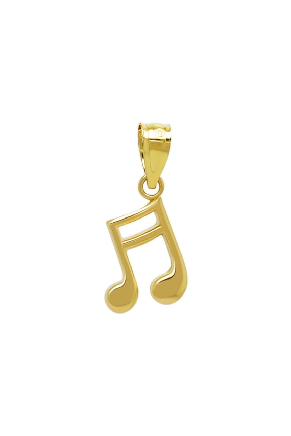 - Gold Music Note Charm - 10 Karat Solid Gold