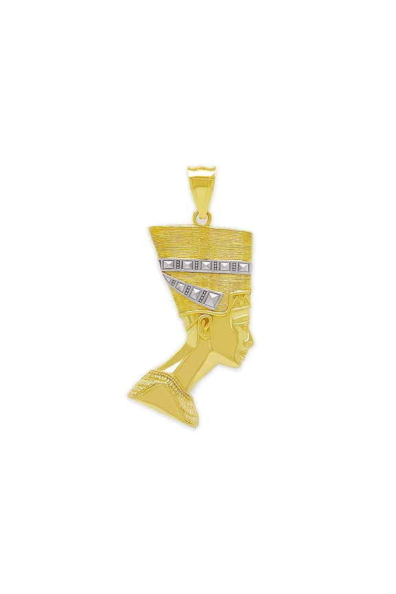 - Gold Nefertiti Charm - Nefertiti Pendant - 10 Karat Solid Gold, African Egyptian Pharaoh Jewelry