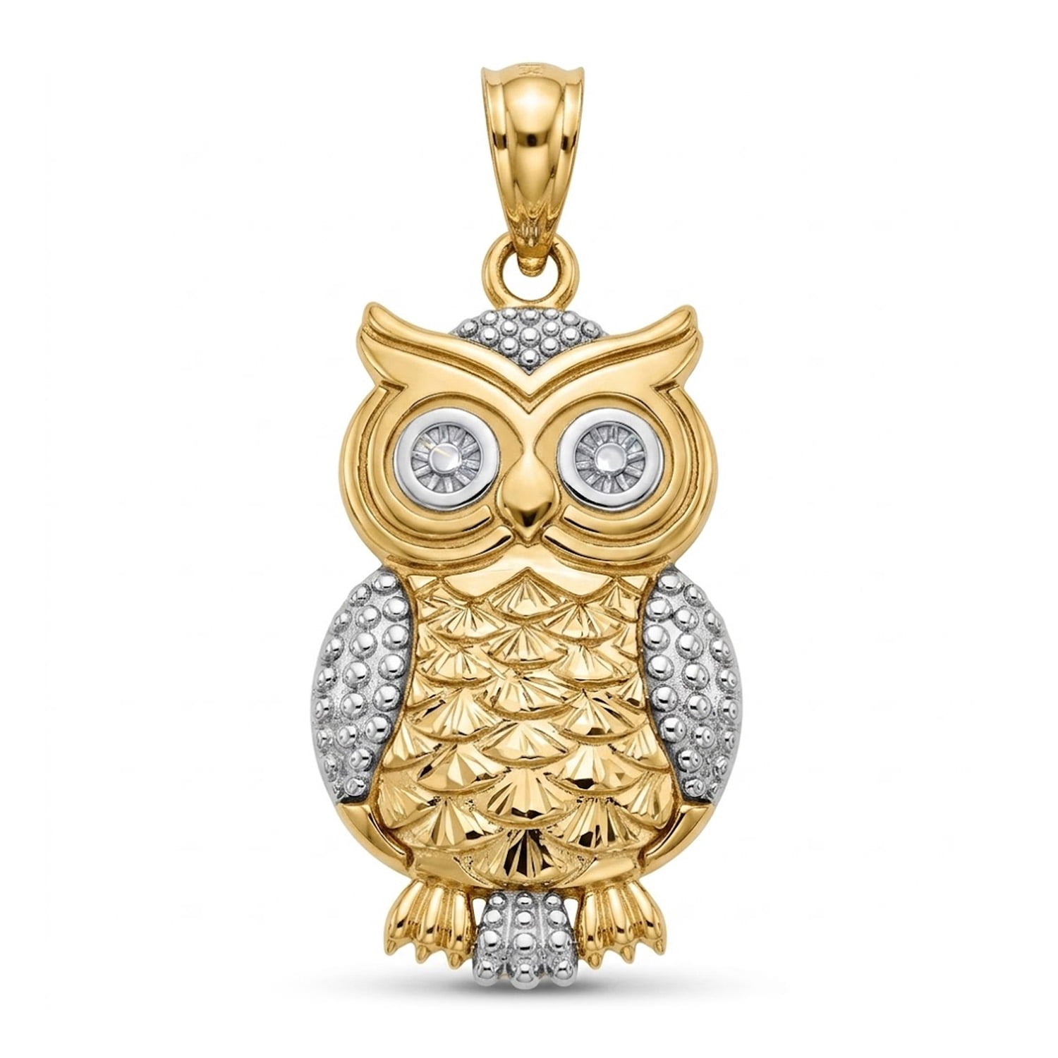 Charm America - Gold Owl Charm - 10 Karat Solid Gold