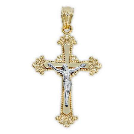 Charm America - Gold Petite Crucifix Pendant - 14 Karat Solid Gold