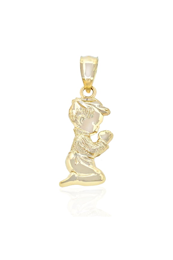 - Gold Praying Boy Charm - 10 Karat Solid Gold