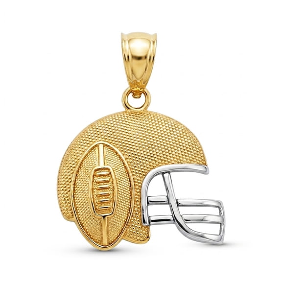 Charm America - Gold Small Football Helmet Charm - 10 Karat Solid Gold