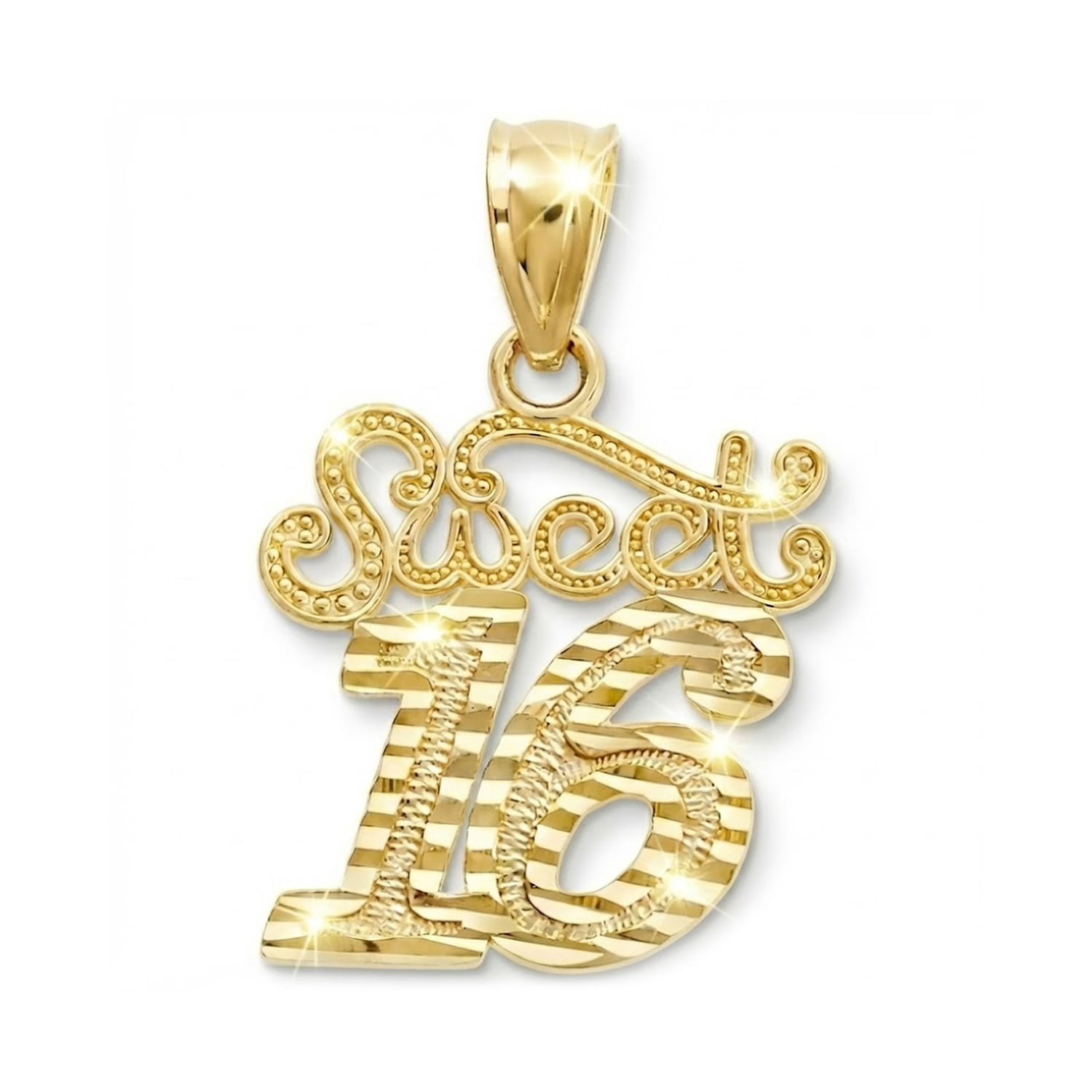 Charm America - Gold Sweet 16 Charm - 10 Karat Solid Gold
