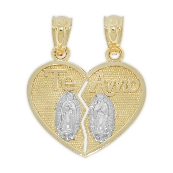 Charm America - Gold"Te Amo" Guadalupe Break Apart Heart Charm - 14 Karat Solid Gold