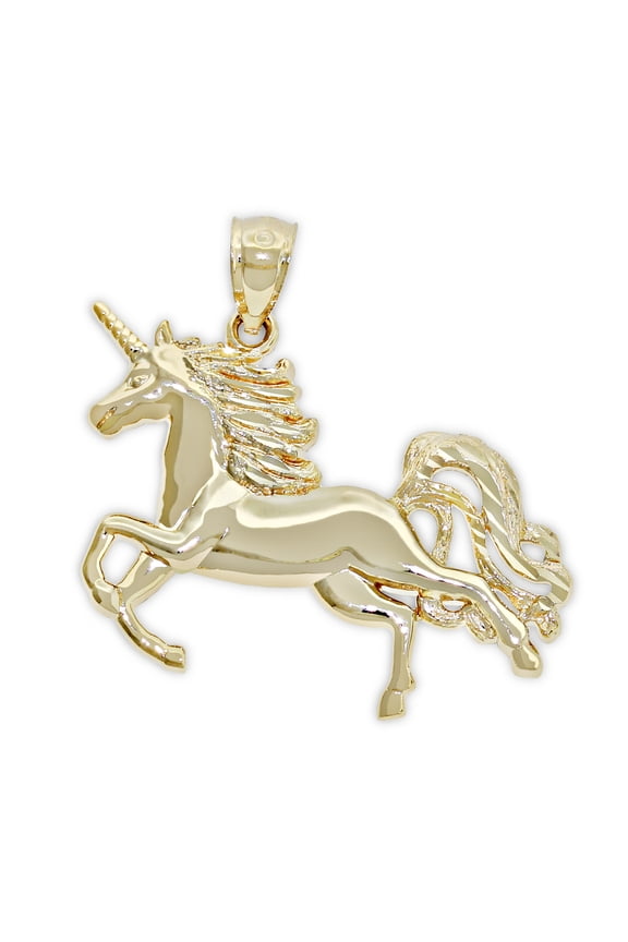 - Gold Unicorn Charm - 10 Karat Solid Gold