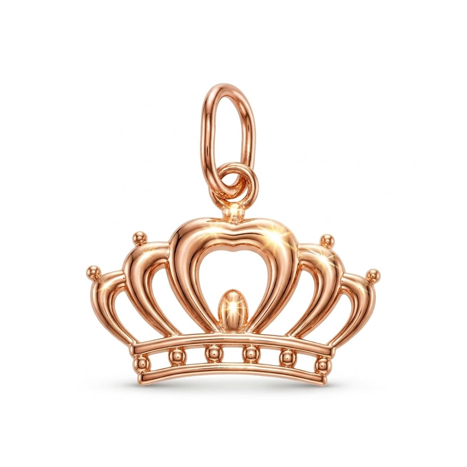 Charm America - Rose Gold Petite Crown Charm - 10 Karat Solid Gold