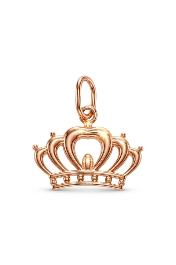 - Rose Gold Petite Crown Charm - 10 Karat Solid Gold