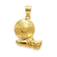 thumbnail image 1 of Charm America - Soccer Ball and Cleat Futbol Charm Pendant - 10 Karat Solid Gold - Great Gift For Men and Women, 1 of 7