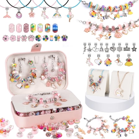 Charm Bracelet Making Kit -135 Pcs DIY Jewelry Making Kit, Bracelet Making Kit DIY Art & Craft Kit for Girls 8-12 Birthday Gifts Christmas,New Year Gifts