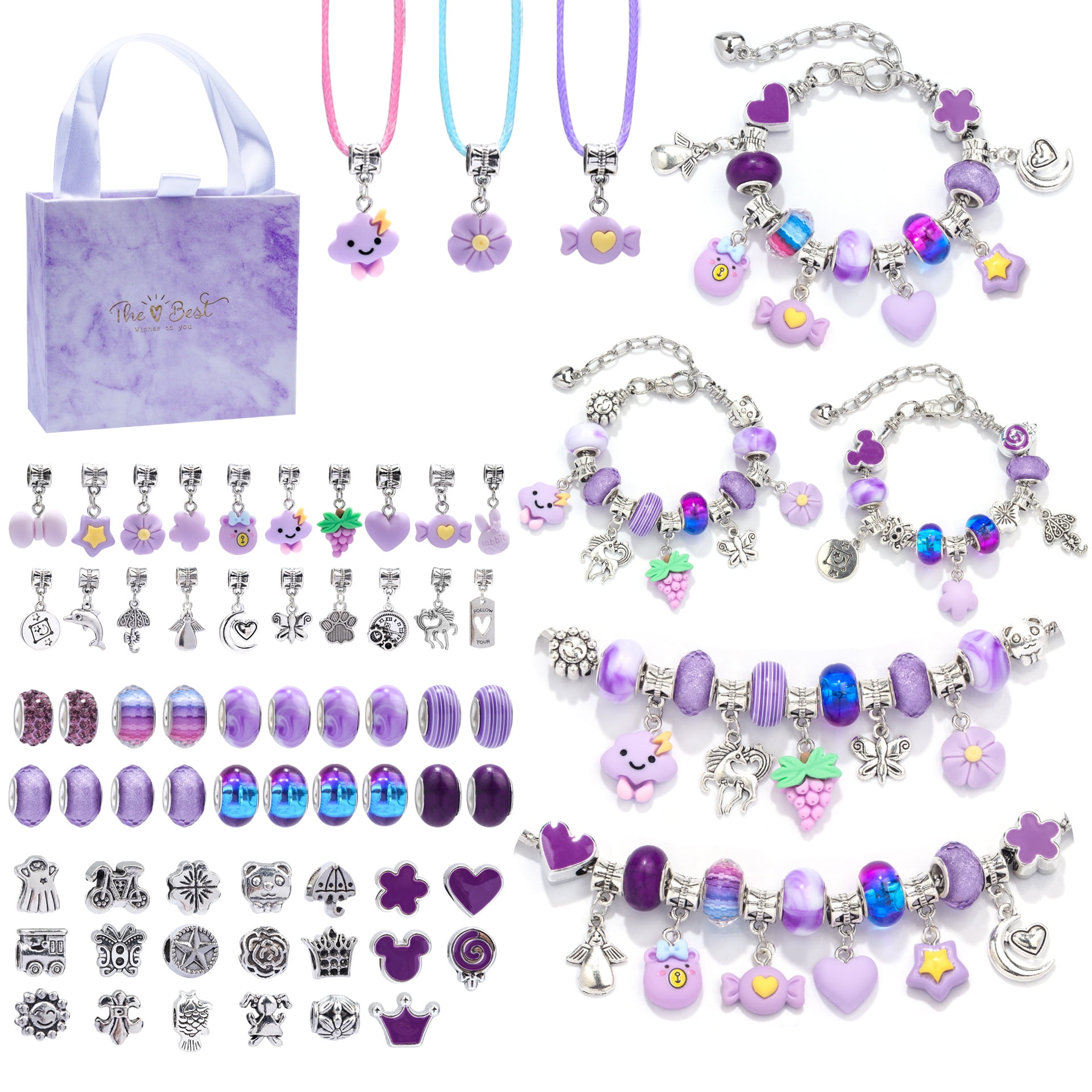 Charm Bracelet Making Kit, Vrurc Jewellery Making Kit for Girls,DIY