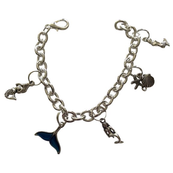 Charm Bracelet - Mermaid 5 Metal Charms Jewelry
