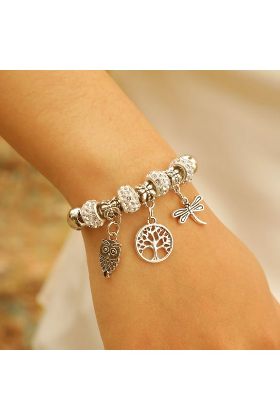 Charm Bracelet for Woman Owl Tree of life Snake Bracelet for Women Gift Bracelets & Bangles Jewelry