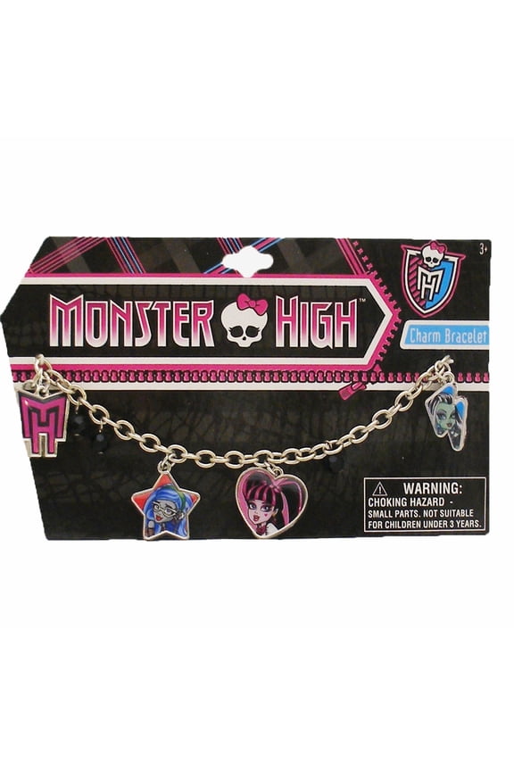 Charm Bracelet with metal charms and jelly faceted beads - (Characters)