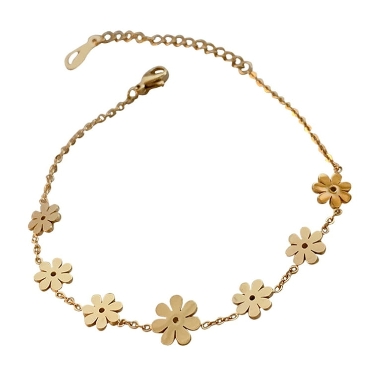 Daisy Flowers Titanium Steel Bangle Daisy Flowers Titanium Steel Bangle