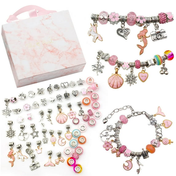 Charm Bracelets For Girls For Girls 8-12 Bracelets Necklaces Jewelry 56 Jewelry Making Supplies Beaded Crafts Gift Boxes For Girls 8-12 Years Old