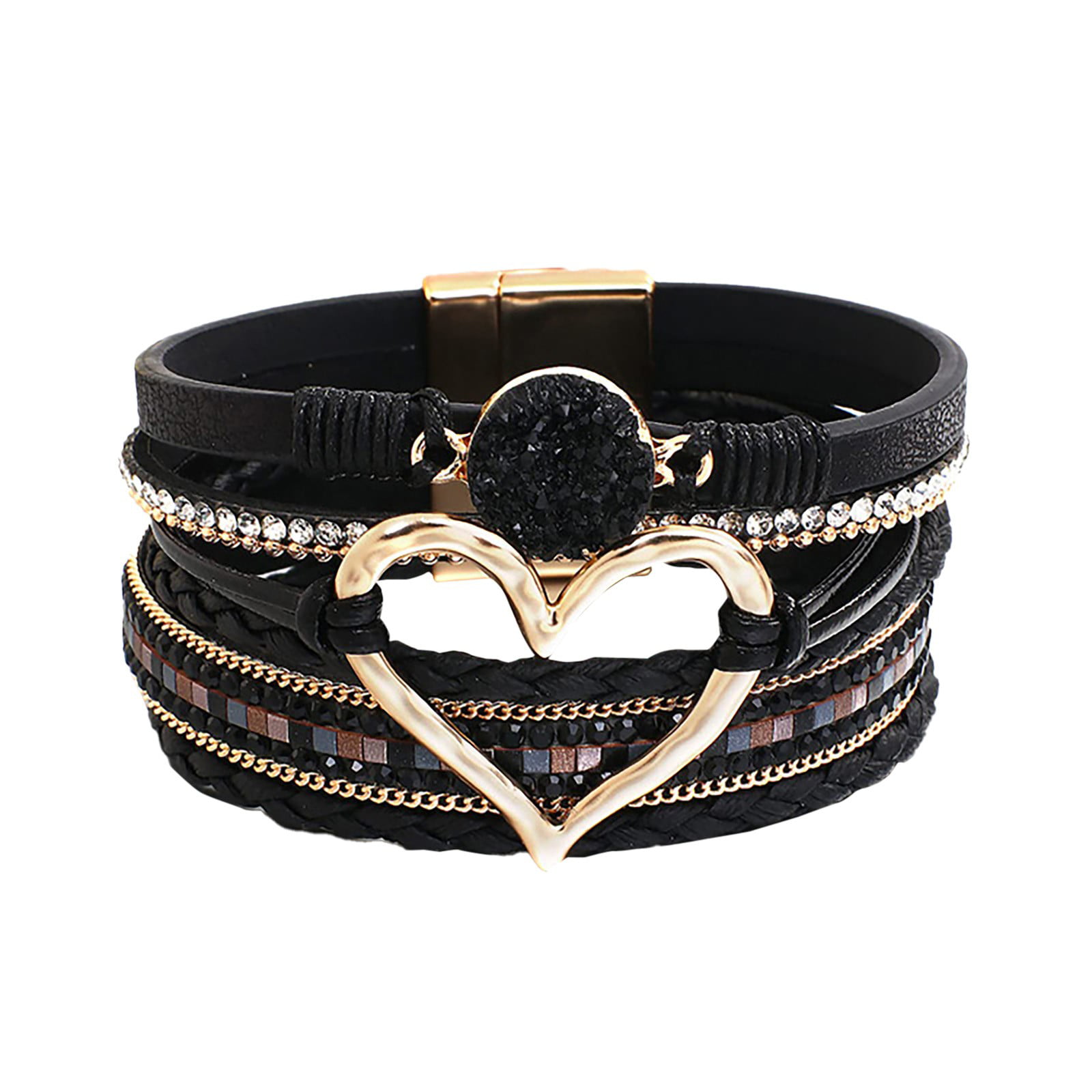 Mehrunnisa Fashion Dual Black Leather Bracelets With Ghungroo For Girls  (JWL870) : Amazon.in: Fashion