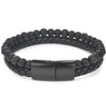 thumbnail image 1 of Charm Braid Rope Bracelet For Men Stainless Steel Magnetic Buckle Genuine Leather Bracelets & Bangles Male Female Jewelry, 1 of 6