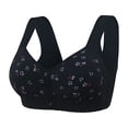 thumbnail image 1 of Charm Bras For Older Women Front Closure Comfortable Bra for Seniors Front Button Closure,Cotton Bras For Women Black L, 1 of 4